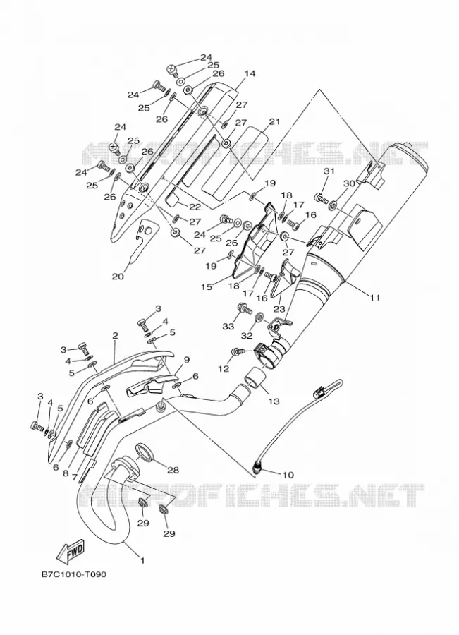 ECHAPPEMENT Yamaha MOTO 250 2019 XT  XT250