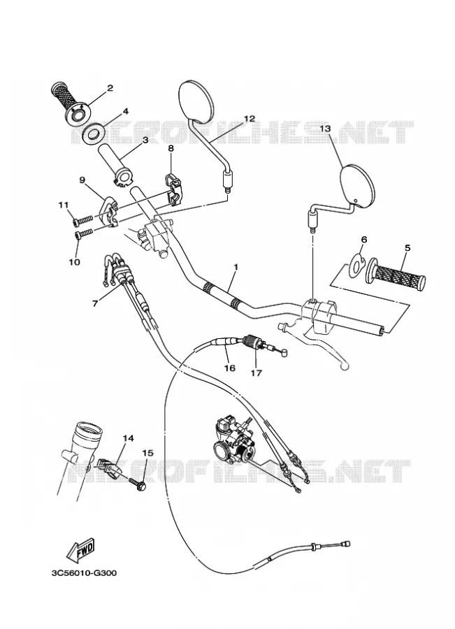 GUIDON ET CABLES Yamaha MOTO 250 2019 XT  XT250