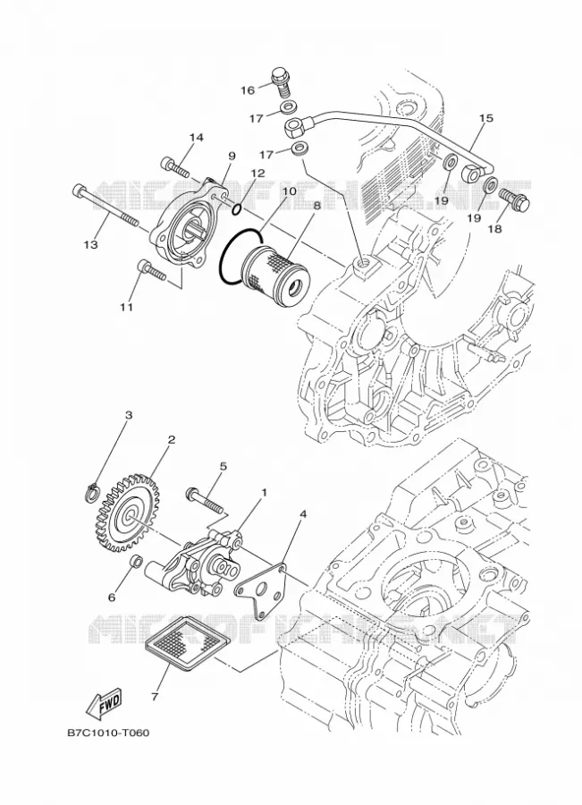 POMPE A HUILE Yamaha MOTO 250 2019 XT  XT250