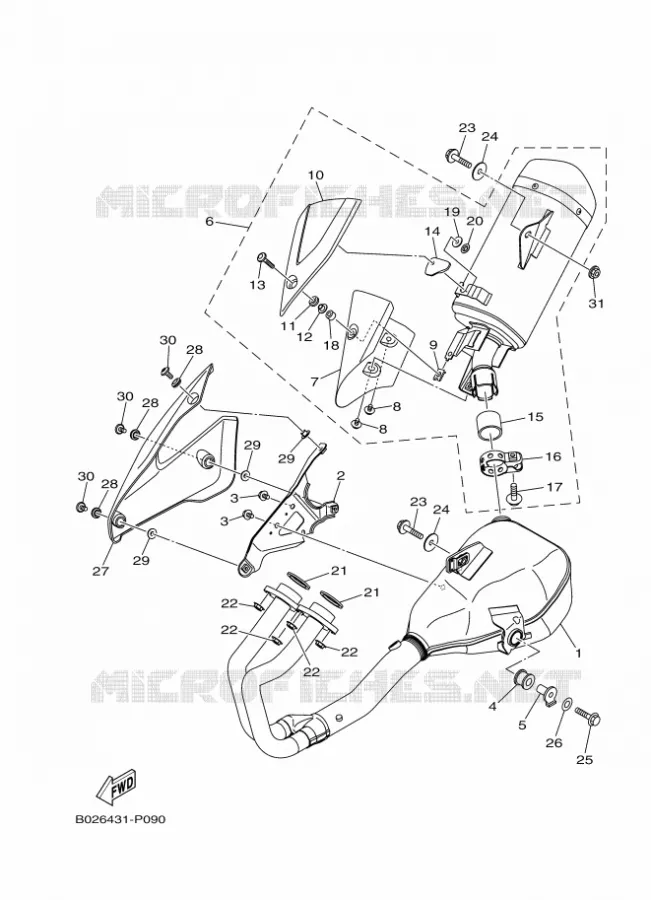 ECHAPPEMENT Yamaha MOTO 300 2019 R3  YZF320-A