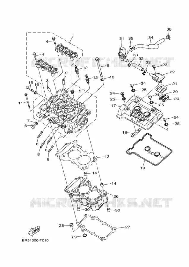 CULASSE Yamaha MOTO 300 2019 R3  YZF320-A