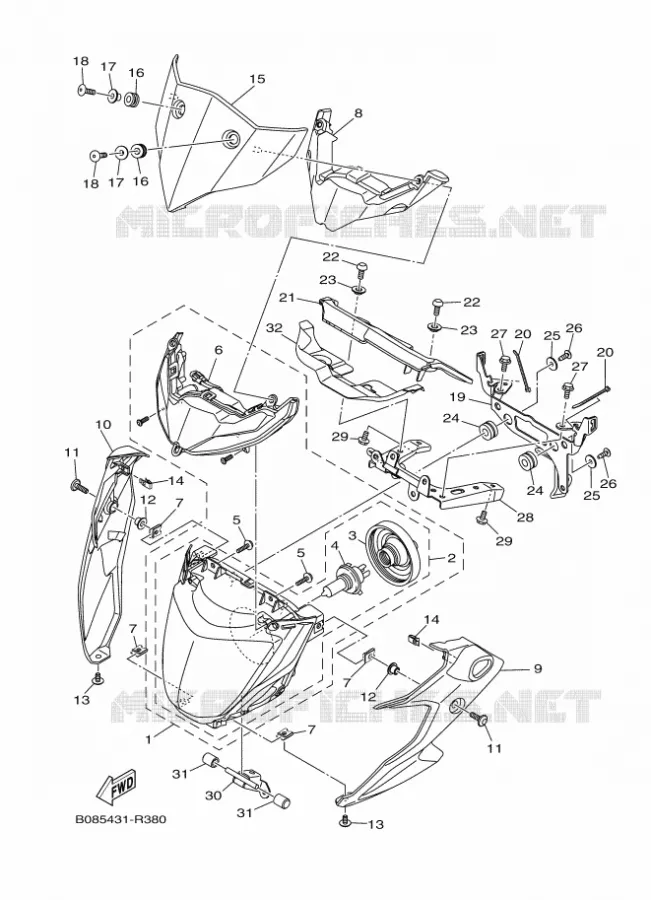 PHARE  Yamaha MOTO 300 2019 MT  MTN320-A