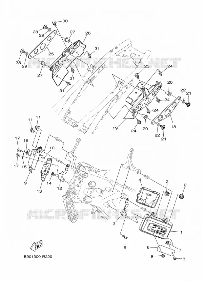 COUVERCLE LATERAL Yamaha MOTO 900 2019 XSR  MTM850