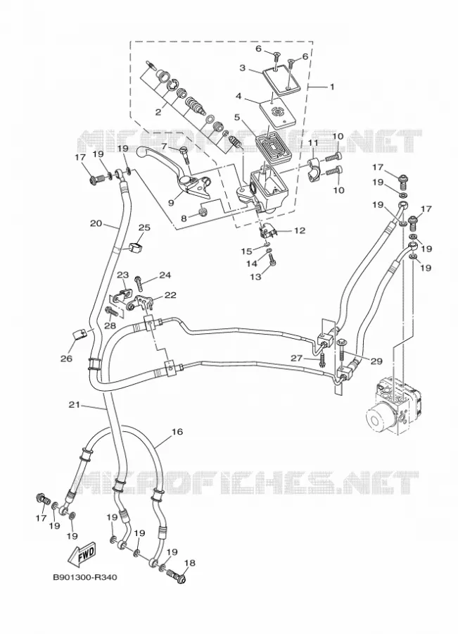 MAITRE CYLINDRE DE FREIN AVANT Yamaha MOTO 900 2019 XSR  MTM850