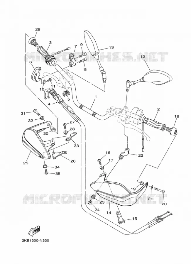 GUIDON ET CABLES Yamaha MOTO 1200 2019 XTZ SUPER TENERE  XT1200ZE