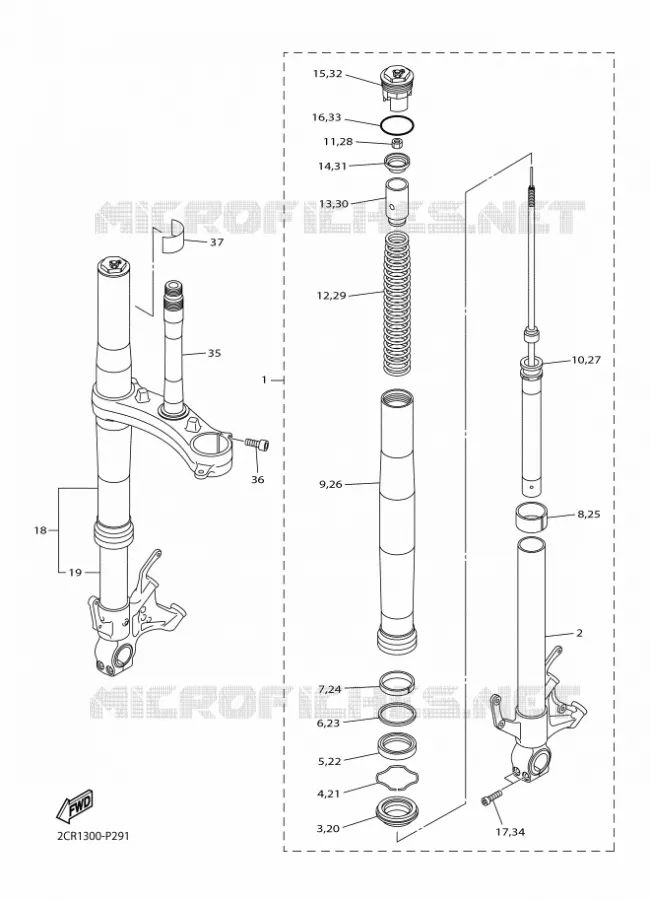 FOURCHE Yamaha MOTO 1000 2019 R1  YZF-R1