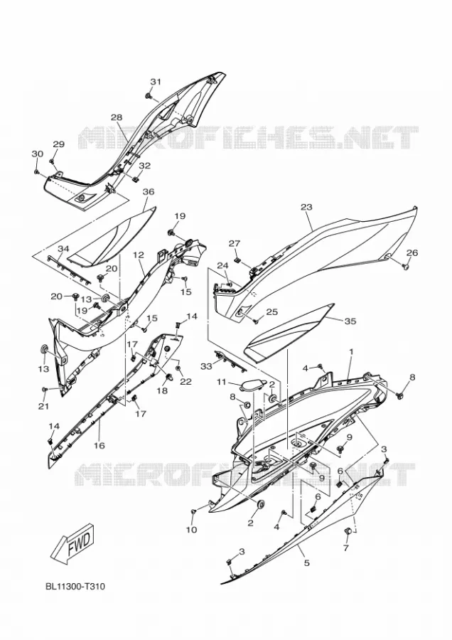 SUPPORT / REPOSE PIEDS 2 Yamaha SCOOTER 125 2019 XMAX  YP125RA