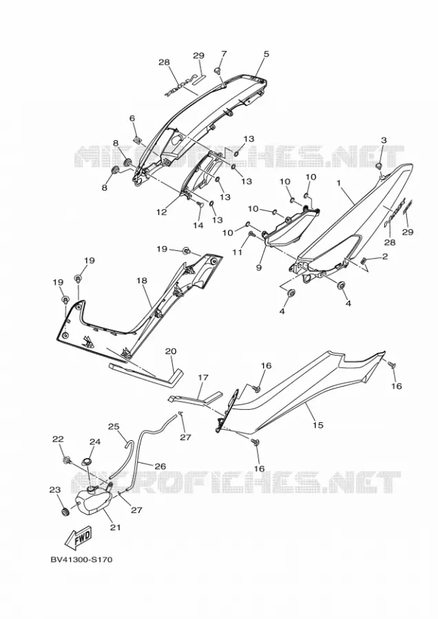 COUVERCLE LATERAL Yamaha SCOOTER 150 2019 NMAX  GPD150-A