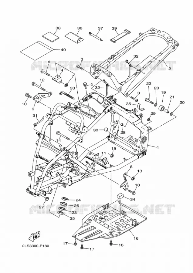 CADRE Yamaha QUAD 700 2019 RAPTOR  YFM70RSBK
