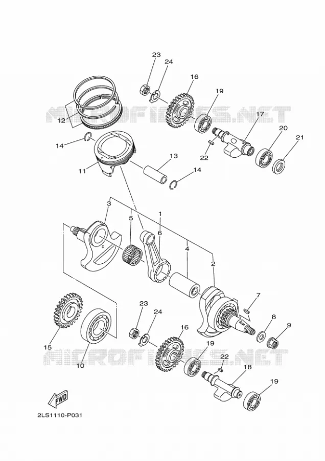VILEBREQUIN / PISTON Yamaha QUAD 700 2019 RAPTOR  YFM70RSSK