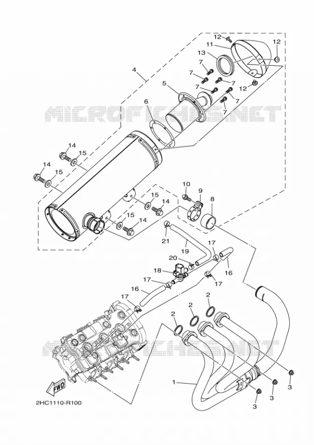 ECHAPPEMENT Yamaha SIDE BY SIDE 1000 2019 YXZ  YXZ1000ET/YXZ10YEXK