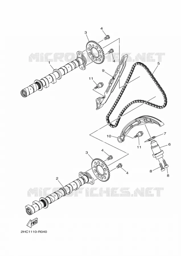 ARBRE A CAMES / CHAINE DE DISTRIBUTION Yamaha SIDE BY SIDE 1000 2019 YXZ  YXZ1000E