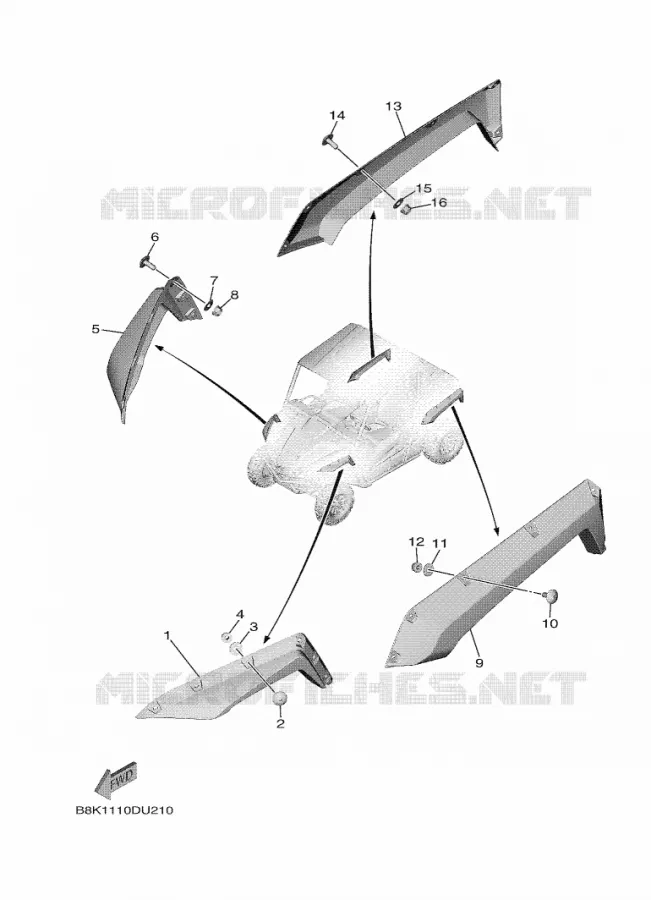 GARDE BOUE Yamaha SIDE BY SIDE 850 2019 WOLVERINE  YXE850ENS/YXE85WPLK