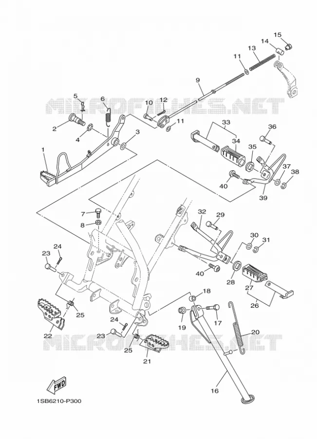 SUPPORT / REPOSE PIEDS Yamaha MOTO 125 2020 XTZ  XTZ125E