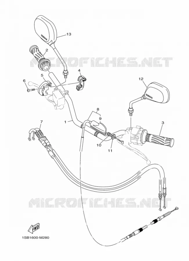 GUIDON ET CABLES Yamaha MOTO 125 2020 XTZ  XTZ125E