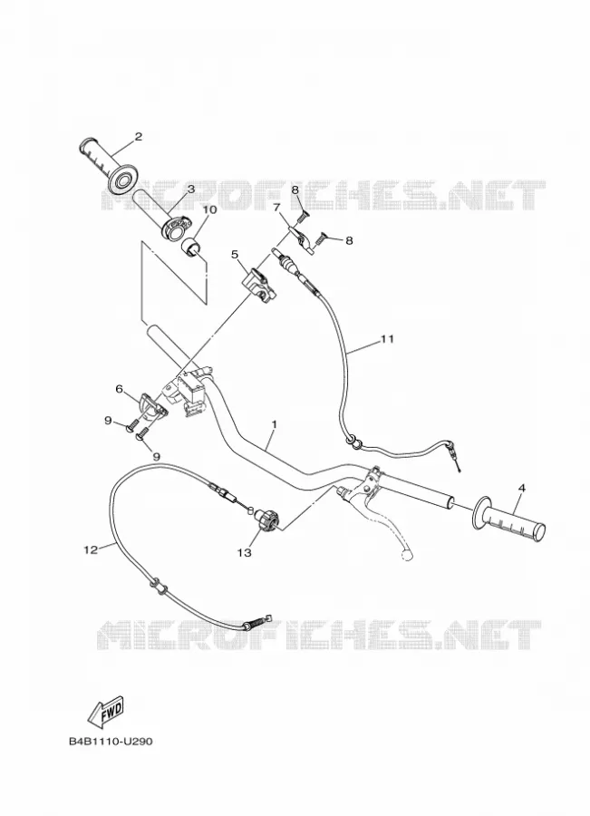 GUIDON ET CABLES Yamaha MOTO 85 2020 YZ  YZ85LW