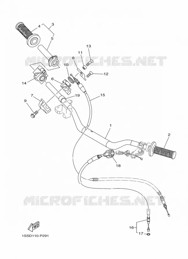 GUIDON ET CABLES Yamaha MOTO 125 2020 YZ  YZ125X