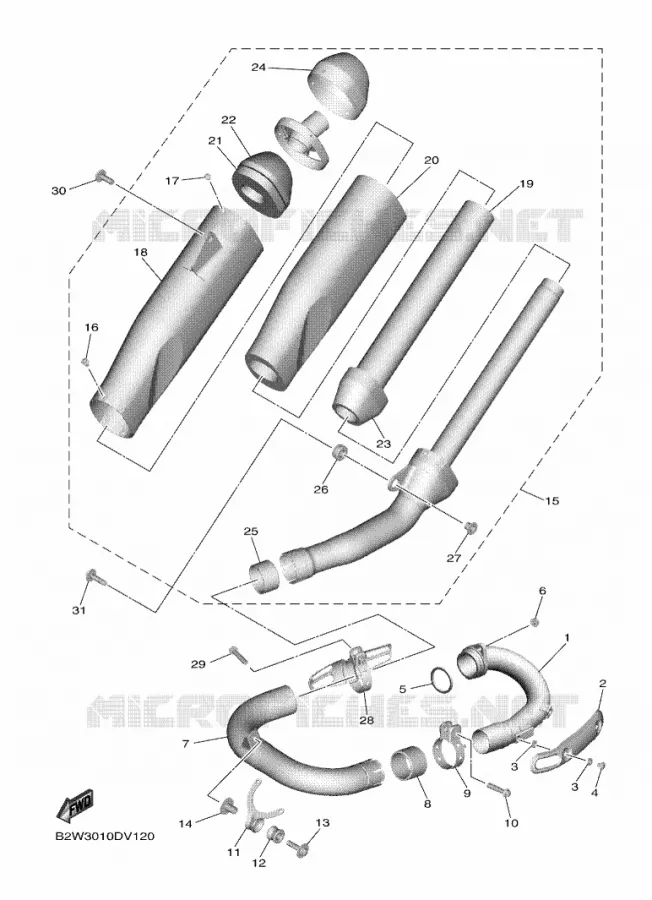 ECHAPPEMENT Yamaha MOTO 450 2020 YZF  YZ450F