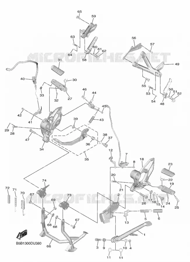 SUPPORT / REPOSE PIEDS Yamaha MOTO 900 2020 NIKEN  MXT850D