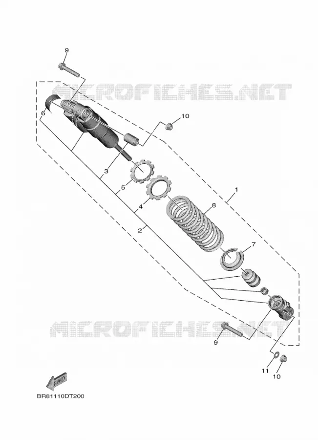 BRAS OSCILLANT / AMORTISSEUR Yamaha MOTO 65 2020 YZ  YZ65