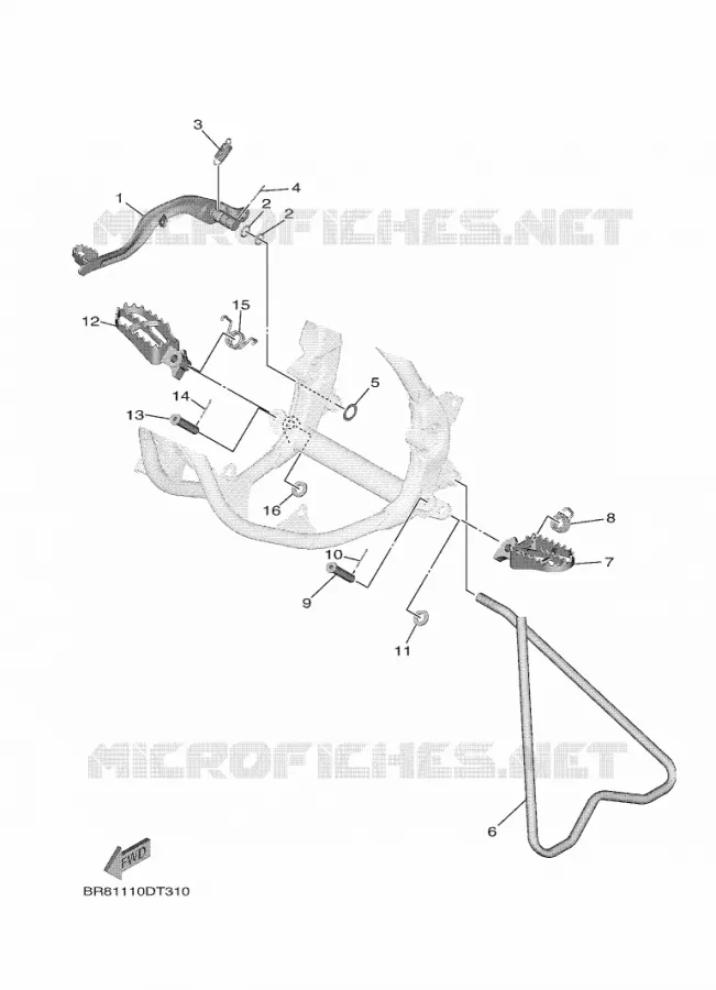 SUPPORT / REPOSE PIEDS Yamaha MOTO 65 2020 YZ  YZ65