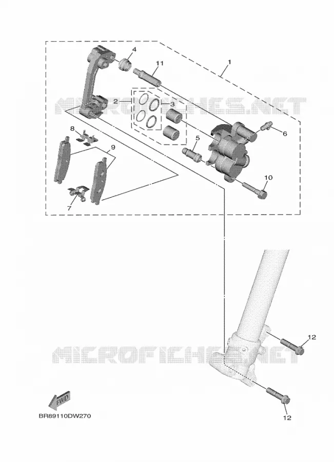 ETRIER DE FREIN AVANT Yamaha MOTO 65 2021 YZ  YZ65
