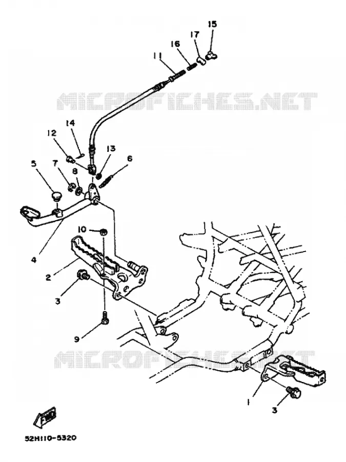 SUPPORT / REPOSE PIEDS Yamaha QUAD 200 1984 YFM  YFM200