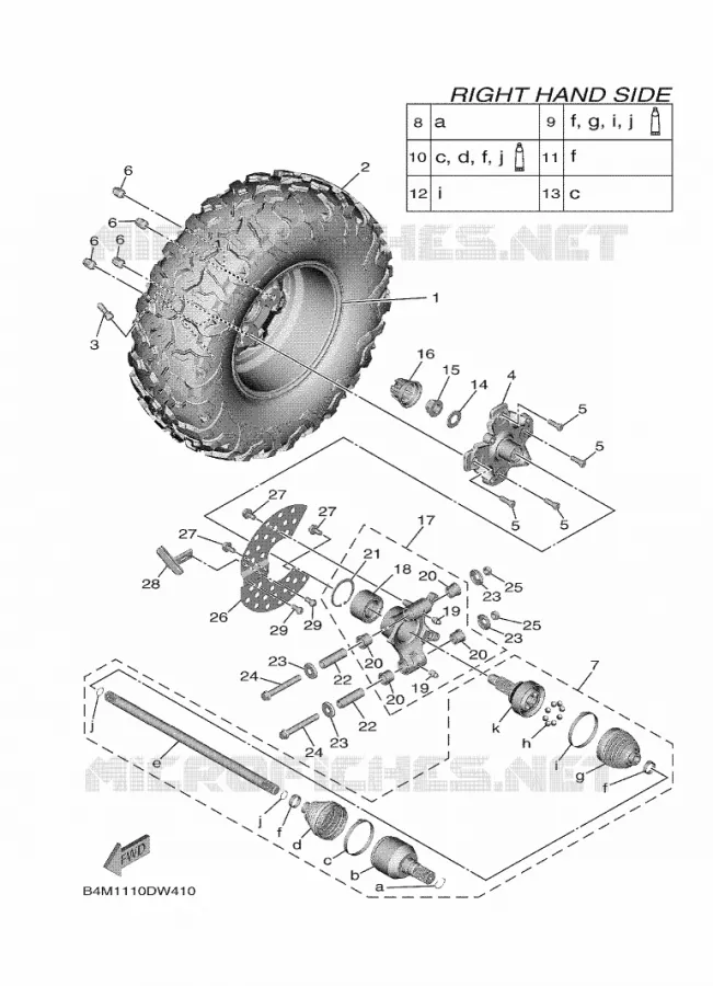 ROUE ARRIERE 2 Yamaha SIDE BY SIDE 1000 2021 WOLVERINE  YXE1000EWS/YX10EPSM