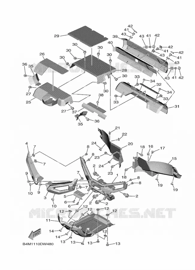 GARDE BOUE Yamaha SIDE BY SIDE 1000 2021 WOLVERINE  YXE1000EWS/YX10EPSM