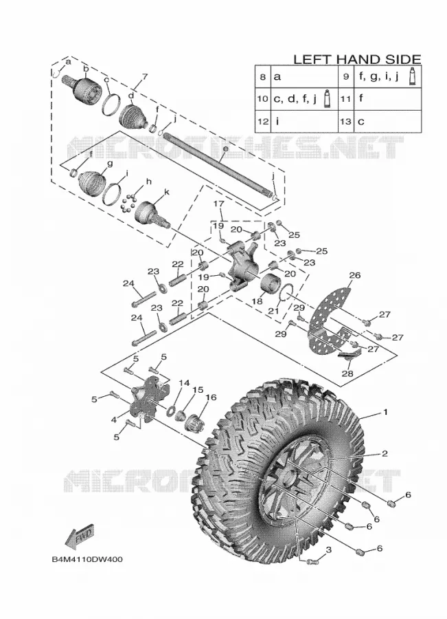 ROUE ARRIERE Yamaha SIDE BY SIDE 1000 2021 WOLVERINE  YXE1000EW/YX10EPAM