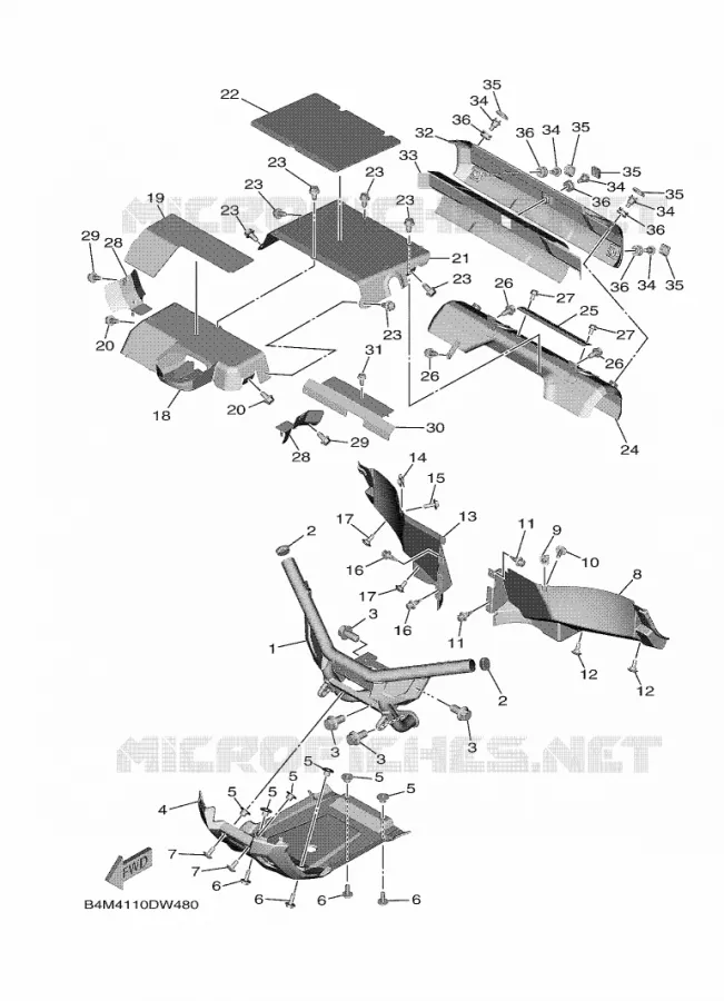 GARDE BOUE Yamaha SIDE BY SIDE 1000 2021 WOLVERINE  YXE1000EW/YX10EPAM