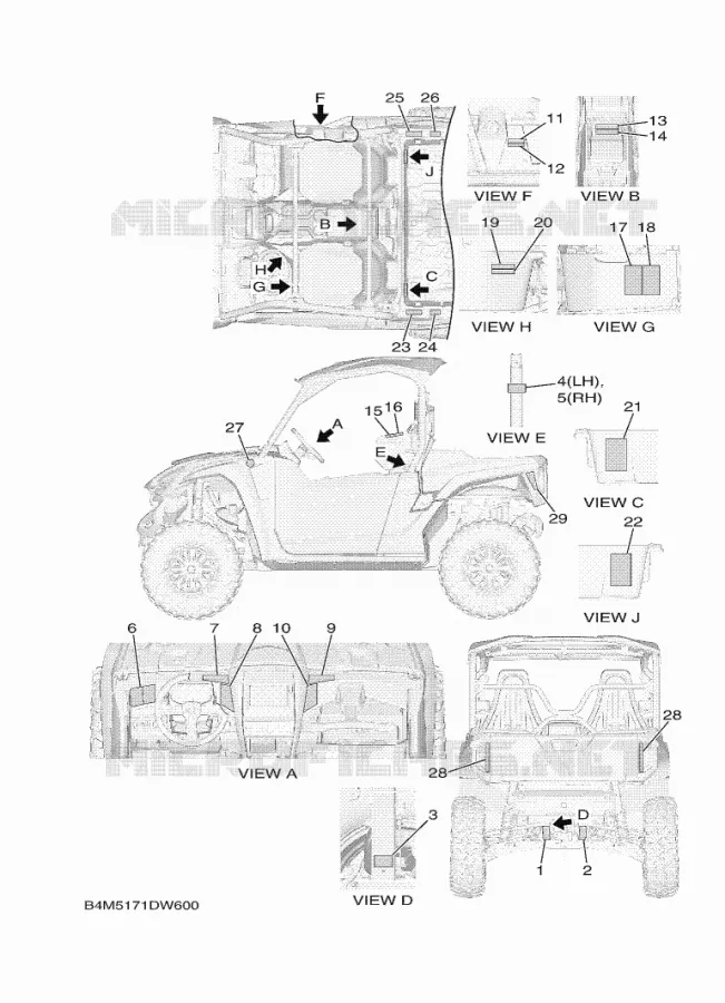 EMBLEME / ETIQUETTE 1 Yamaha SIDE BY SIDE 1000 2021 WOLVERINE  YXE1000EW/YX10EPAM
