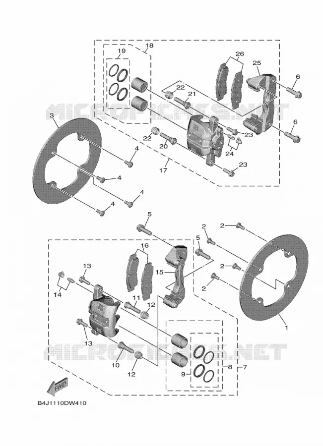 ETRIER DE FREIN AVANT Yamaha SIDE BY SIDE 1000 2021 WOLVERINE  YXF1000EWS/YX10FPSM