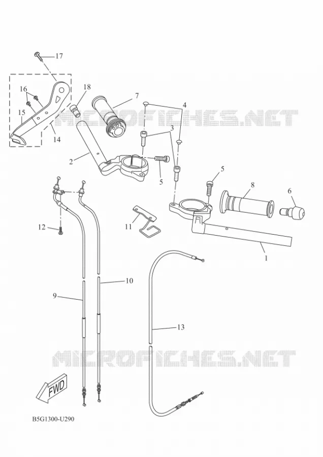 GUIDON ET CABLES Yamaha MOTO 125 2020 R125  YZF125-A