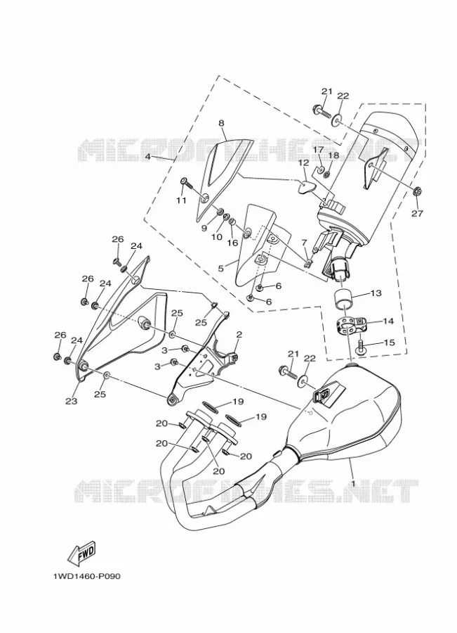 ECHAPPEMENT Yamaha MOTO 250 2020 R25  YZF250-A