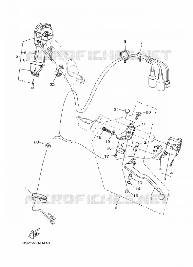 COMMODO / LEVIER Yamaha MOTO 250 2020 R25  YZF250-A