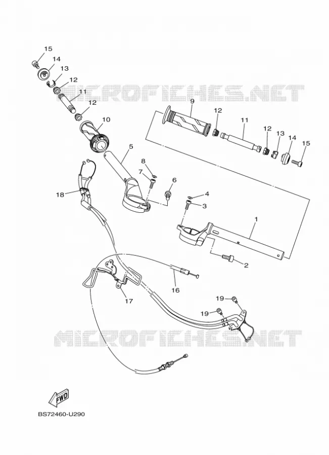 GUIDON ET CABLES Yamaha MOTO 250 2020 R25  YZF250-A