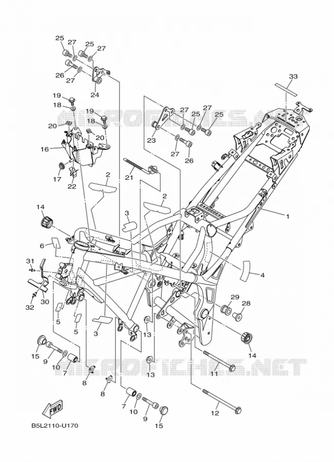 CADRE Yamaha MOTO 300 2020 R3  YZF320-A