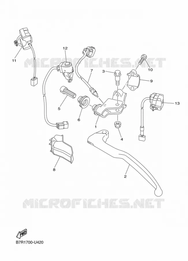 COMMODO / LEVIER Yamaha MOTO 450 2020 WRF  WR450F
