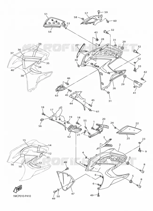 CARENAGES 2 Yamaha MOTO 1300 2020 FJR  FJR1300D-AS