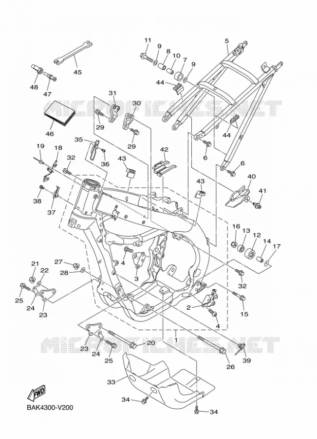 CADRE Yamaha MOTO 250 2020 WRF  WR250F