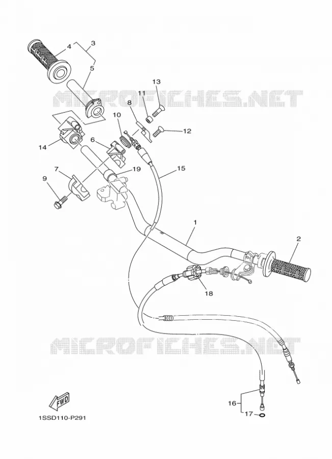 GUIDON ET CABLES Yamaha MOTO 250 2020 YZ  YZ250X