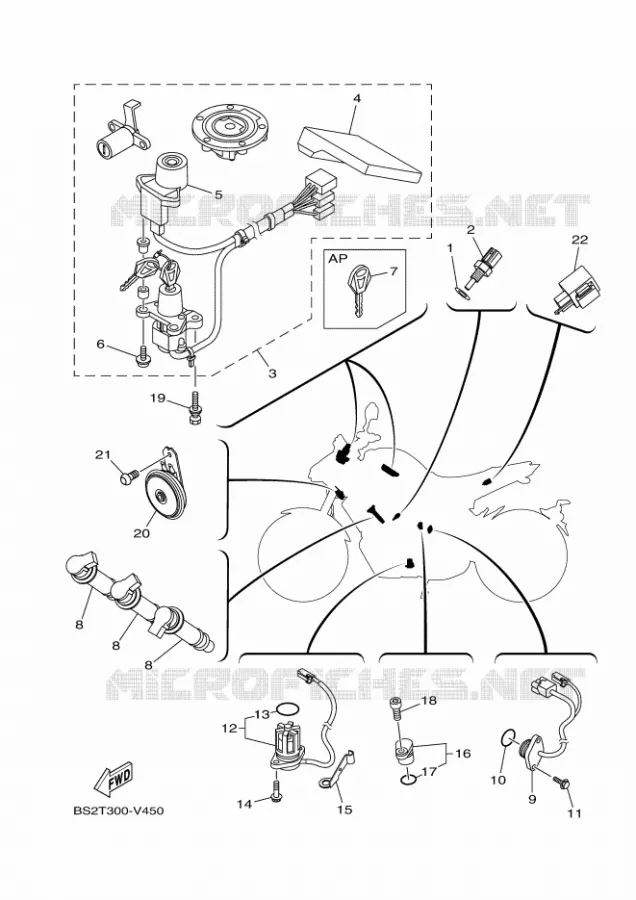 PARTIE ELECTRIQUE 2 Yamaha MOTO 900 2020 MT  MTN850-A
