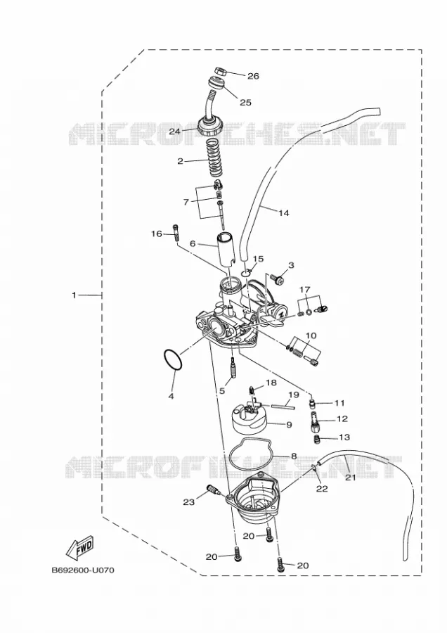 CARBURATEUR Yamaha MOTO 110 2020 CRUX  YD110D-4