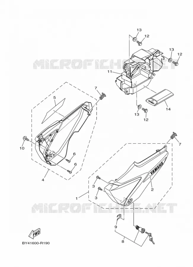 COUVERCLE LATERAL Yamaha MOTO 110 2020 CRUX  YD110D-4