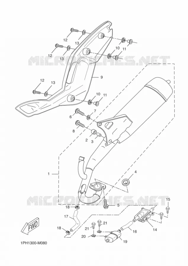 ECHAPPEMENT Yamaha SCOOTER 50 2016 AEROX  NS50N