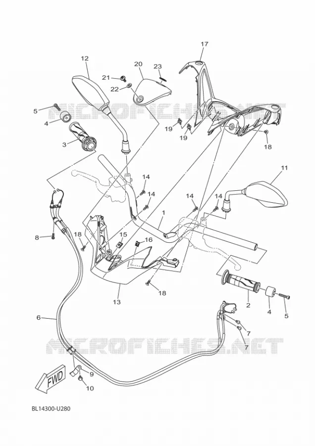 GUIDON ET CABLES Yamaha SCOOTER 400 2020 XMAX  YP400RA