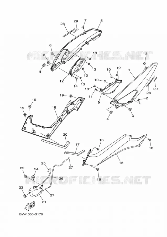 COUVERCLE LATERAL Yamaha SCOOTER 155 2020 NMAX  GPD150-A