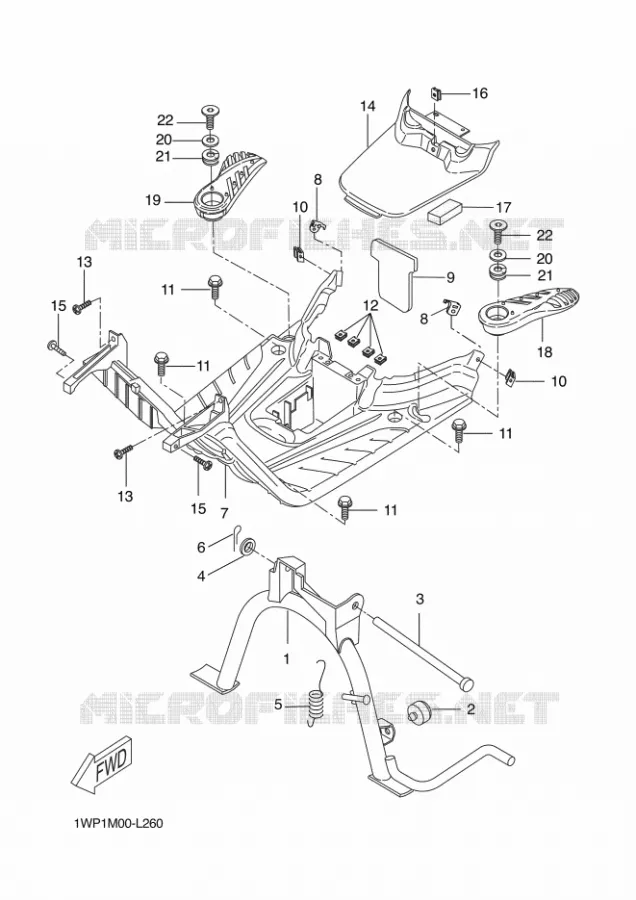 SUPPORT / REPOSE PIEDS Yamaha SCOOTER 50 2012 BOOSTER (MBK)  CW50LN