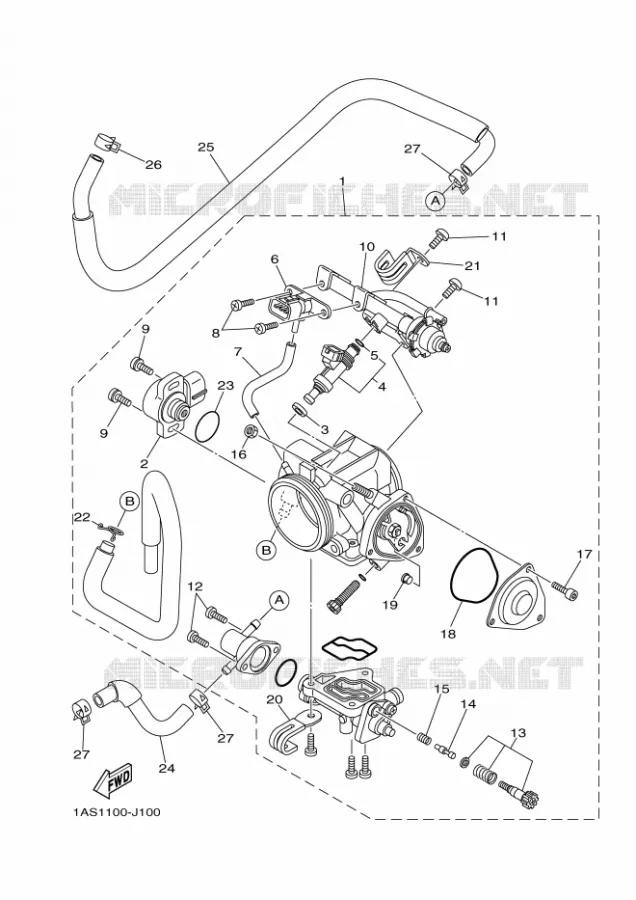BOITIER PAPILLON INJECTION Yamaha QUAD 700 2020 RAPTOR  YFM700R